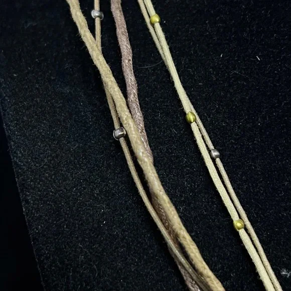 Silpada Sterling Silver & Leather Necklace W/2 Tone Howlite Pendant (3737) - Picture 4 of 7